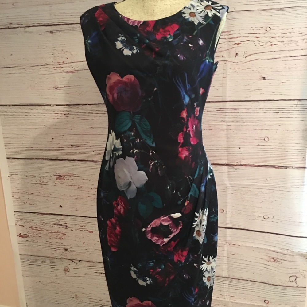 Calvin Klein Black dress with flowers